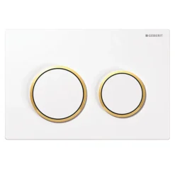 Geberit Sigma 20 White + Gold Flush Plate For UP320/UP720 Cistern - 15.882.KK.1
