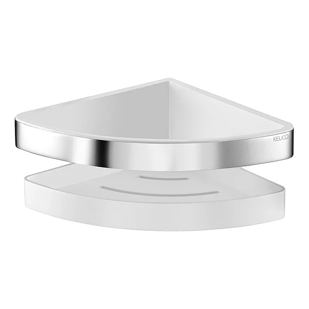 Keuco Moll Corner Shower Basket - Chrome/White 1 Keuco Moll Corner Shower Basket - Chrome/White