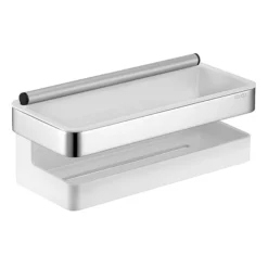 Keuco Moll Shower Basket With Integrated Squeegee - Chrome/White -Bathroom Accessories 12759010000 d2
