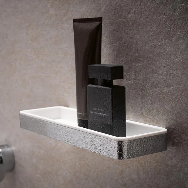 Keuco Plan Shower Basket - Chrome/White 2 Keuco Plan Shower Basket - Chrome/White - Image 2