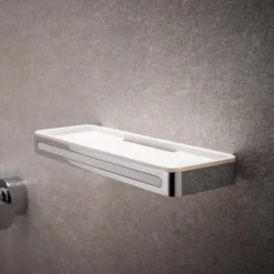 Keuco Plan Shower Basket With Integrated Squeegee - Chrome/White 5 Keuco Plan Shower Basket With Integrated Squeegee - Chrome/White -Bathroom Accessories 14959010051 d1