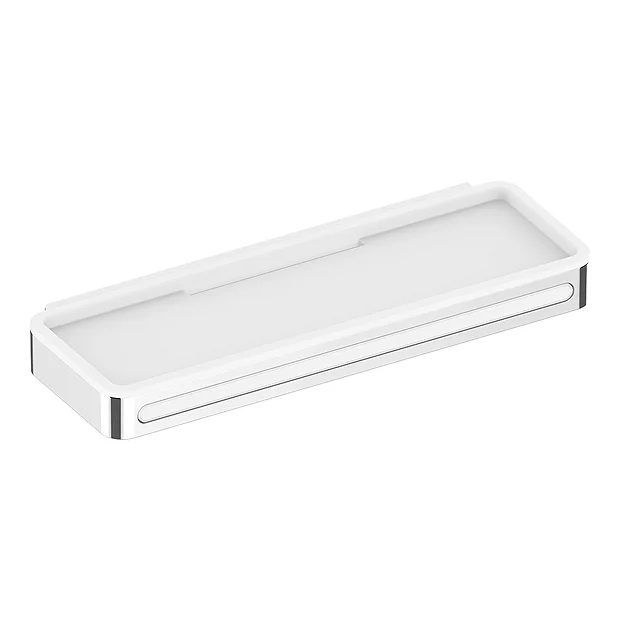 Keuco Plan Shower Basket With Integrated Squeegee - Chrome/White 1 Keuco Plan Shower Basket With Integrated Squeegee - Chrome/White