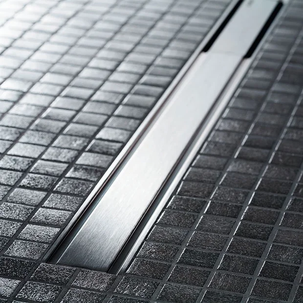 Geberit - CleanLine60 Thin Shower Channel - Brushed Metal 2 Geberit - CleanLine60 Thin Shower Channel - Brushed Metal - Image 2