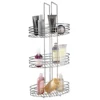 3 Tier Chrome Bathroom Storage Rack Oval Shelves