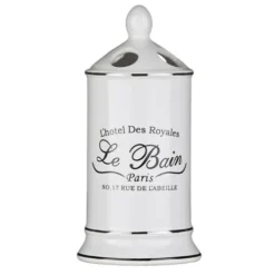 'Le Bain' White Ceramic Toothbrush Holder
