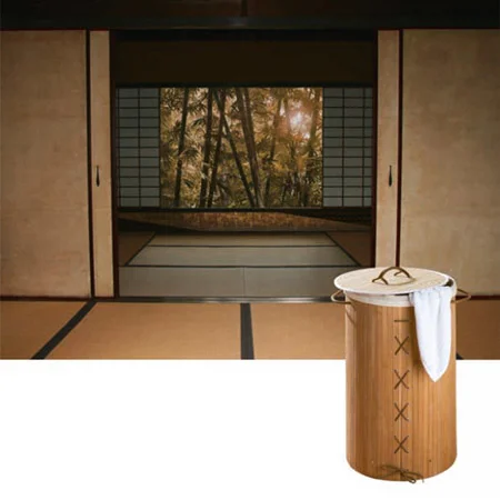 Wenko Bamboo Laundry Bin - Natural 1 Wenko Bamboo Laundry Bin - Natural