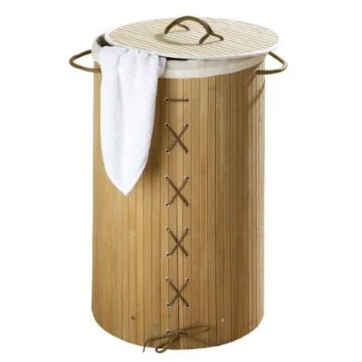 Wenko Bamboo Laundry Bin - Natural 2 Wenko Bamboo Laundry Bin - Natural - Image 2