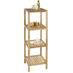 Wenko Norway 4 Tier Household & Bath Shelf - Walnut Wood