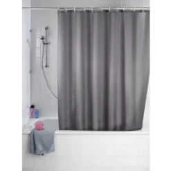 Wenko Plain Grey Polyester Shower Curtain - W1800 X H2000mm