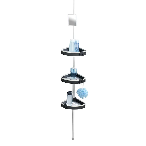 Wenko Wave Telescopic 3-Tier Corner Shelf Storage 2 Wenko Wave Telescopic 3-Tier Corner Shelf Storage - Image 2