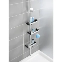 Wenko Line Telescopic 3-Tier Corner Shelf Storage 8 Wenko Line Telescopic 3-Tier Corner Shelf Storage -Bathroom Accessories 22828100 d1n
