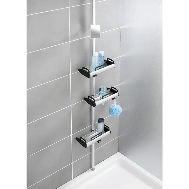Wenko Line Telescopic 3-Tier Corner Shelf Storage 3 Wenko Line Telescopic 3-Tier Corner Shelf Storage - Image 3