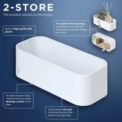 Tiger 2-Store Wall Rack/Shower Basket - White -Bathroom Accessories 4008911500011 d1