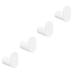 4 X Arezzo Matt White Robe Hooks