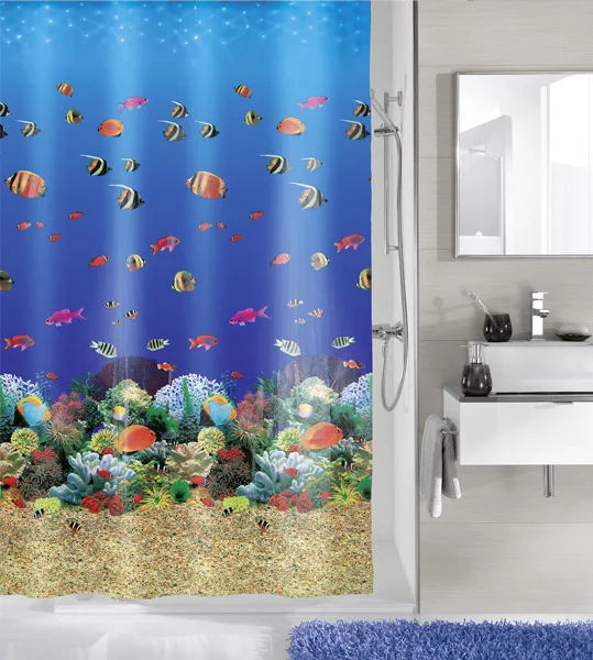 Kleine Wolke - Maldives PEVA Shower Curtain - W1800 X H2000 1 Kleine Wolke - Maldives PEVA Shower Curtain - W1800 X H2000