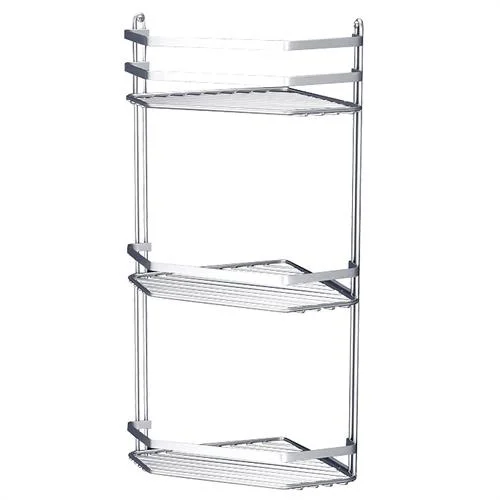 Satina Bathroom Corner Basket Tidy - Triple Tier - Chrome 2 Satina Bathroom Corner Basket Tidy - Triple Tier - Chrome - Image 2