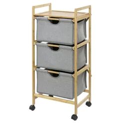 Wenko Bahari Bamboo Shelf Unit With 3 Drawers