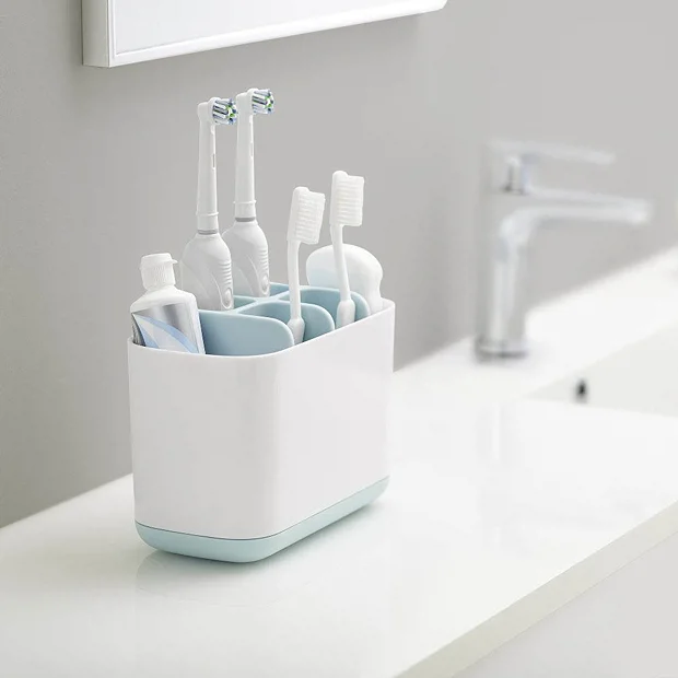 Joseph Joseph Easy-Store Large Toothbrush Caddy - White/Blue 5 Joseph Joseph Easy-Store Large Toothbrush Caddy - White/Blue - Image 5