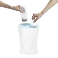 Joseph Joseph Split Bathroom Waste Separation Bin - White/Blue -Bathroom Accessories 70505 d1