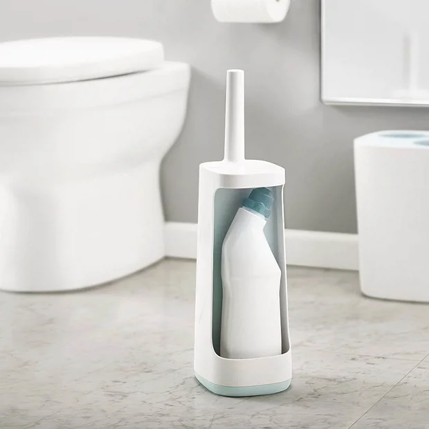 Joseph Joseph Flex Plus Smart Toilet Brush & Holder With Storage Caddy - White/Blue 3 Joseph Joseph Flex Plus Smart Toilet Brush & Holder With Storage Caddy - White/Blue - Image 3