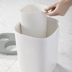 Joseph Joseph Split Bathroom Waste Separation Bin - White/Grey -Bathroom Accessories 70514 d2