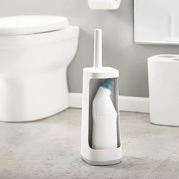 Joseph Joseph Flex Plus Smart Toilet Brush & Holder With Storage Caddy - White/Grey 3 Joseph Joseph Flex Plus Smart Toilet Brush & Holder With Storage Caddy - White/Grey - Image 3