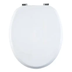 Aqualona White Wooden MDF Toilet Seat