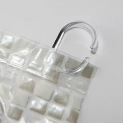 Croydex Silver Mosaic PVC Shower Curtain W1800 X H1800mm -Bathroom Accessories ae543440ai3