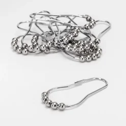 Croydex 12 Chrome Ball Shower Curtain Rings -Bathroom Accessories ak141641ai2