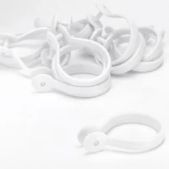 Croydex White Button Shower Curtain Rings -Bathroom Accessories ak142222ai2