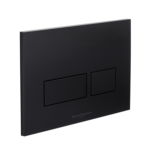 BagnoDesign Aquaeco Matt Black Dual Flush Plate With Square Buttons 1 BagnoDesign Aquaeco Matt Black Dual Flush Plate With Square Buttons
