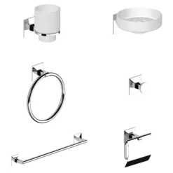 BagnoDesign Aquaeco Derwent Chrome 6-Piece Accessory Set