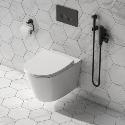 Arezzo Round Thermostatic Douche Bar Valve Matt Black -Bathroom Accessories arzdk4mb d2