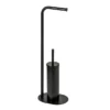 Aspen Black Free Standing Toilet Roll & Brush Holder