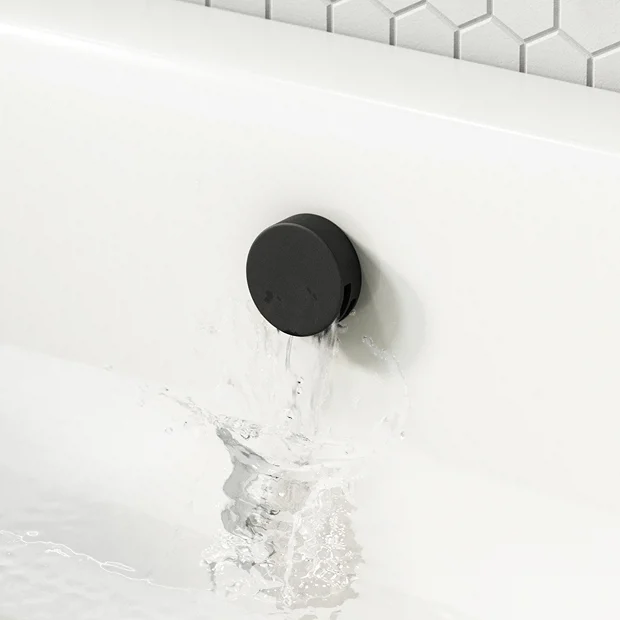 Arezzo Matt Black Round Slimline Freeflow Bath Filler Waste And Overflow 3 Arezzo Matt Black Round Slimline Freeflow Bath Filler Waste And Overflow - Image 3