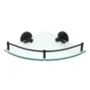 Arezzo Matt Black Glass Corner Shelf