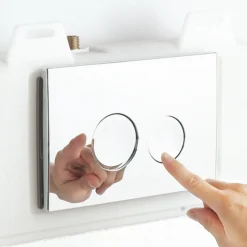 Arezzo Compact Concealed Cistern With Matt Black Flush Plate - Square Buttons -Bathroom Accessories azccblks d3