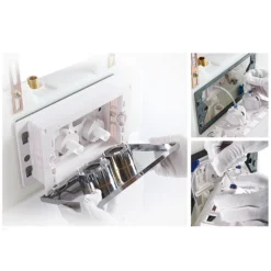 Arezzo Compact Concealed Cistern With Polished Chrome Flush Plate - Square Buttons -Bathroom Accessories azccchrs d4