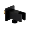 Arezzo Square Wall Elbow & Shower Handset Holder - Matt Black