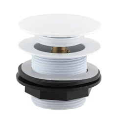 Arezzo Unslotted Bath Waste With No Overflow Matt White