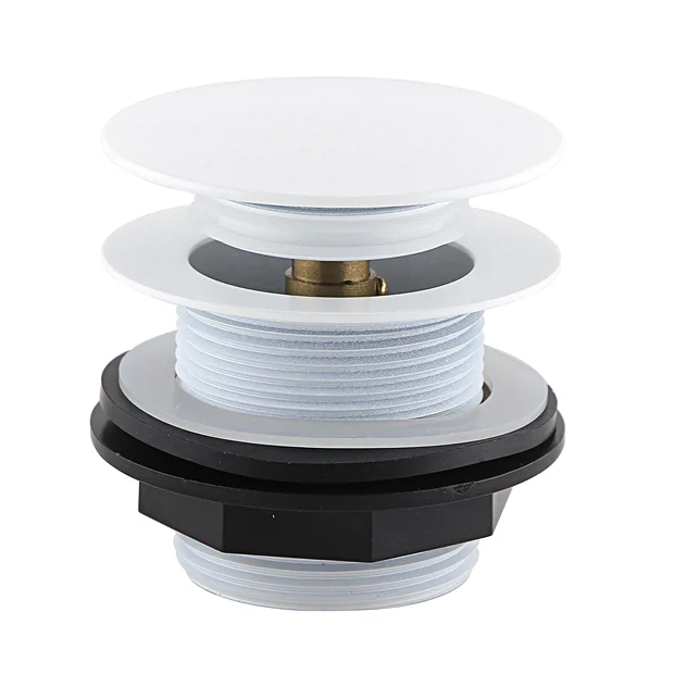 Arezzo Unslotted Bath Waste With No Overflow Matt White 1 Arezzo Unslotted Bath Waste With No Overflow Matt White