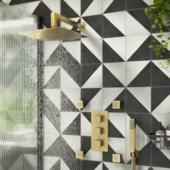 Arezzo Brushed Brass Body Jet - 1 X Slim Square Jet -Bathroom Accessories azsqjbb d2