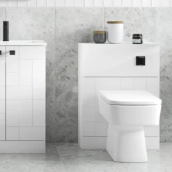 Arezzo Concealed WC Cistern Incl. Matt Black Square Flush Plate 8 Arezzo Concealed WC Cistern Incl. Matt Black Square Flush Plate -Bathroom Accessories azsqmbpk d2
