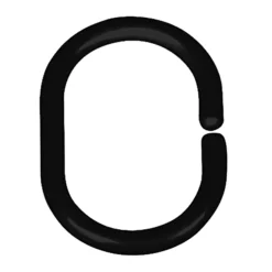 Black Shower Curtain Rings (Pack Of 12)