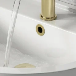 Arezzo Brushed Brass Basin Overflow Cover Insert Hole Trim -Bathroom Accessories boc01ebbd2