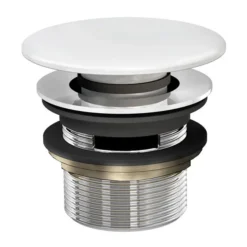 Clearwater - Click Clack Bath Waste With White ClearStone Cover (Slotted)