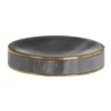 Toreno Grey Marble Brass Effect Soap Dish
