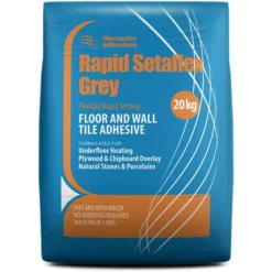 Tilemaster Adhesives - 20kg Rapid Setaflex Floor & Wall Tile Adhesive - Grey