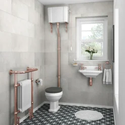Rose Gold High Level Traditional WC Flush Pipe Kit