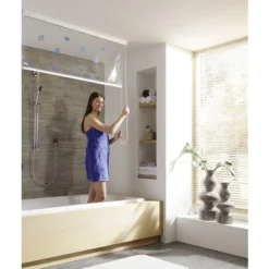 Kleine Wolke - Vinyl Snow White Shower Roller Blind W1340 X H2400mm (Parts A+B) -Bathroom Accessories kleinewolkevinylsnowwhiteshowerrollerblindw1340xh2400mmd1